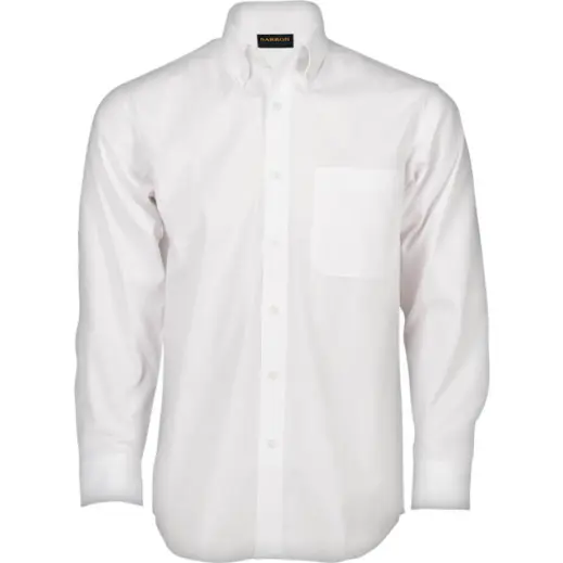 White Brushed Cotton Twill Lounge Long Sleeve Mens